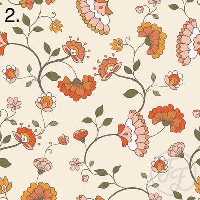 Retro Wild Flower Whimsy Spandex french terry knit cotton fabric family fabric PREORDER