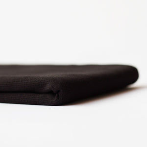 Black SYAS Solid ribbing cotton knit fabric WI23