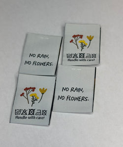 NO RAIN NO FLOWERS - 5 PCS. Labels Tags