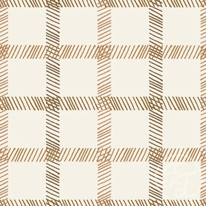 Gingham Tan Waffle Fabric Family Fabric Stretch Waffle Knit