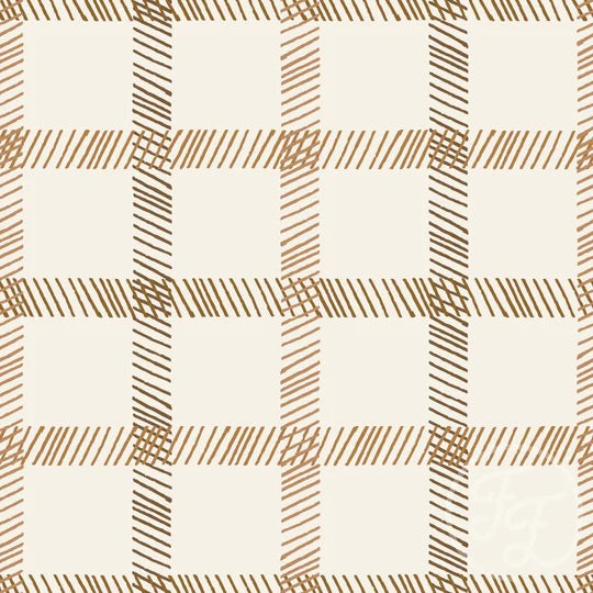 Gingham Tan Waffle Fabric Family Fabric Stretch Waffle Knit