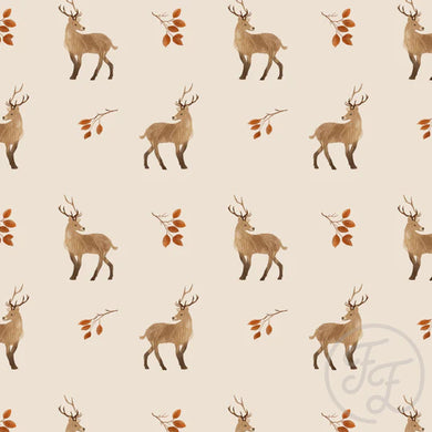 Oh Deer cotton jersey knit fabric Family Fabric