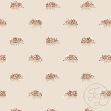 Little Hedgehog Beige cotton jersey knit fabric Family Fabric