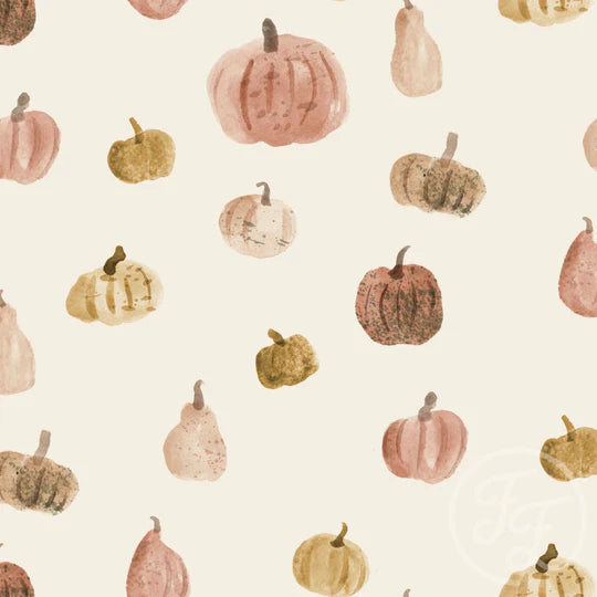 Pumpkins Pastel Waffle Fabric Family Fabric Stretch Waffle Knit