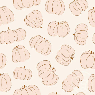 Soft Caramel Pumpkins cotton jersey knit fabric Family Fabric