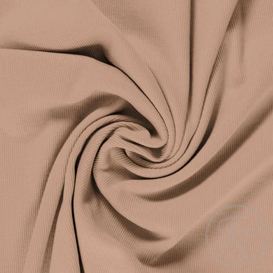 Simply Taupe 2x1 Ribbed knit cotton fabric family fabric