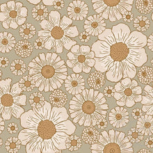 Beach Flowers Green  Eco Flex Lycra Swim Fabric
