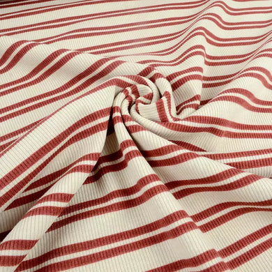 Lines Marsala 2x1 Ribbed Organic Knit Tygdrommar Stripes