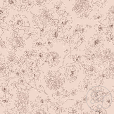 Floralines Rose 2x1 RIBBED knit cotton fabric family fabric
