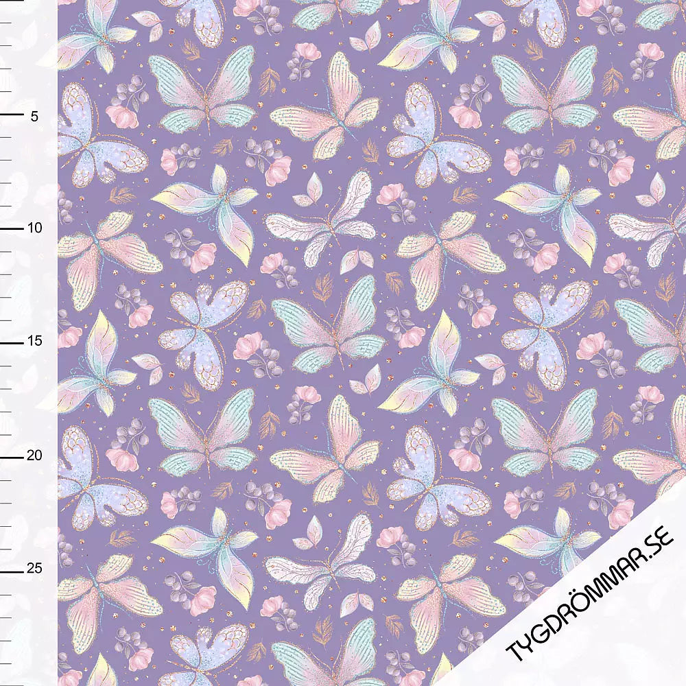 Butterfly Purple Organic Jersey Tygdrommar