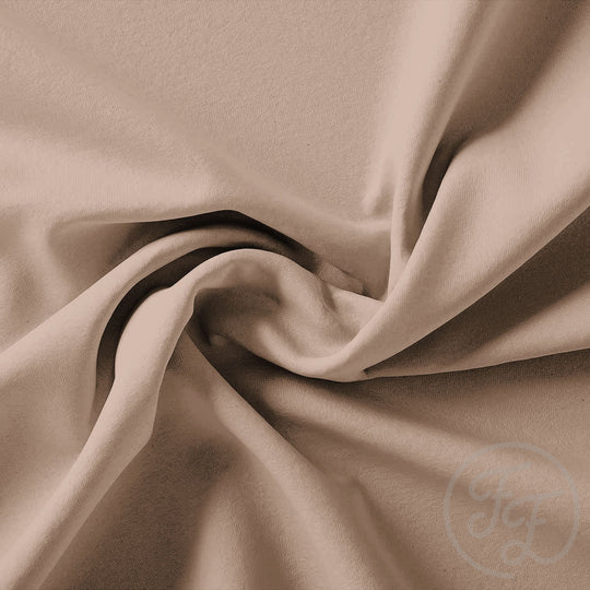 Simply Taupe sweat fleece cotton knit fabric family fabric