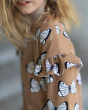 Butterfly Toffee cotton french terry sweatshirt knit fabric elvelyckan design