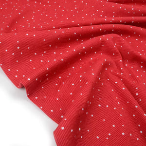 Mini Spots Red Ribbed Organic Knit Tygdrommar