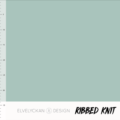 Dusty mint 2x1 RIBBED knit cotton fabric elvelyckan design