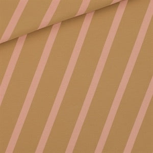 Diagonals in fenugreek brown french terry sweatshirt knit fabric