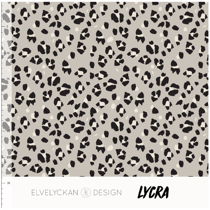 Lynx dots in desert lycra swim fabric or activewear
