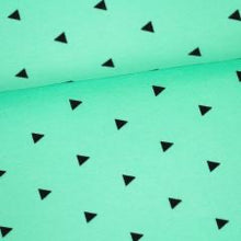 Mint triangles organic french terry knit fabric