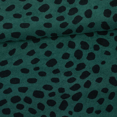 Cheetah Dots Stretch Terry, Dark Green