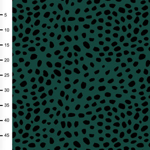 Cheetah Dots Stretch Terry, Dark Green