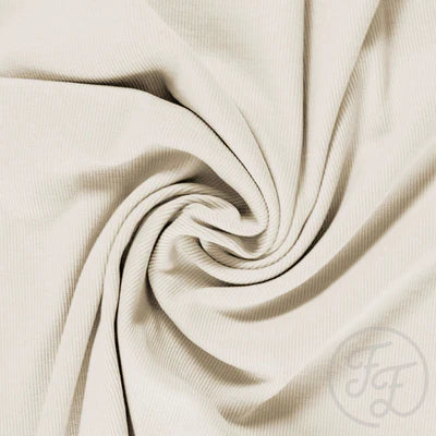 Pearl White 2x1 RIBBED knit cotton fabric family fabric