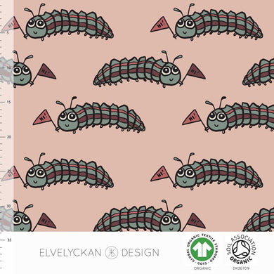 Larva in dusty pink organic cotton jersey knit fabric elvelyckan design