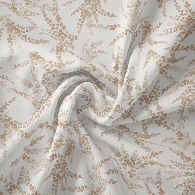 Ferns in latte cotton jersey knit fabric family fabric