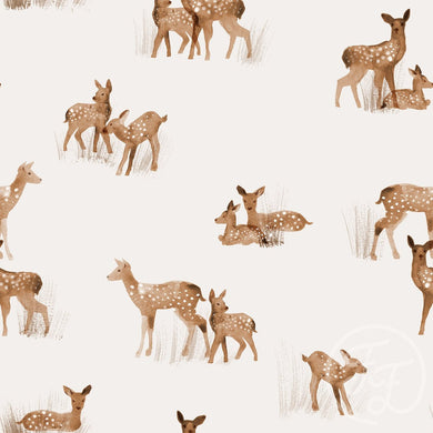 Fawn snow cotton jersey knit fabric family fabric