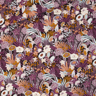 Flower Wealth Nocturne Purple Cotton Canvas Gabardine Twill see you at six Au22