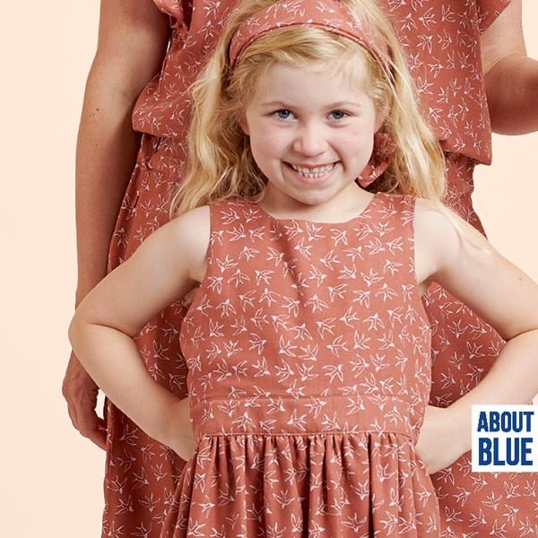 Let me be a wild bird crepe viscose about blue