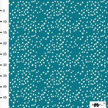 Spotty in petrol organic cotton jersey knit fabric