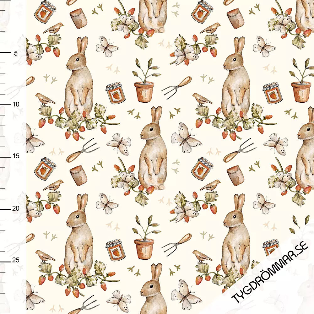Bunny & Strawberries Organic Jersey Tygdrommar
