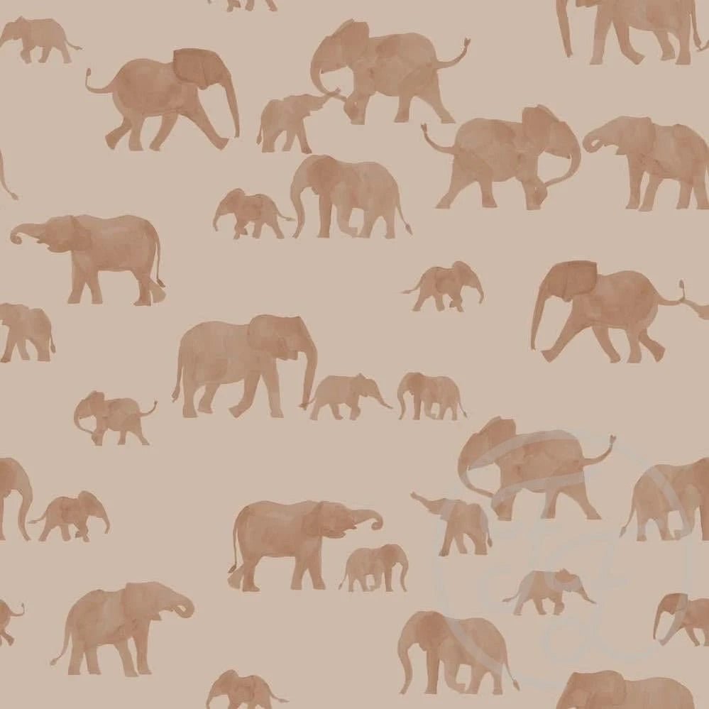 Smoke gray elephant cotton jersey knit fabric family fabric