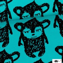 Hippu in turquoise organic cotton french terry knit sweatshirt fabric