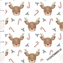Sweet Rudolf Organic Cotton Jersey Knit Fabric  Tygdrommar Christmas Fabric