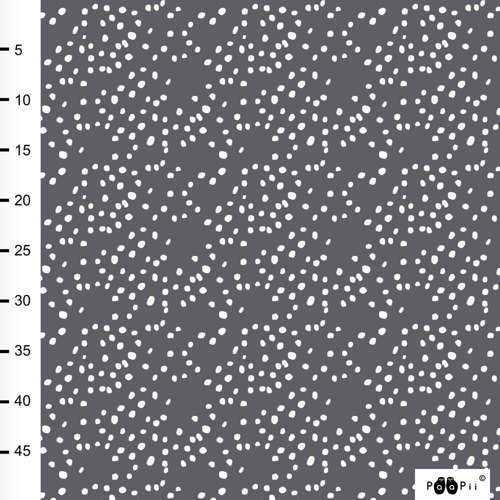 Spotty in dark gray organic cotton jersey knit fabric