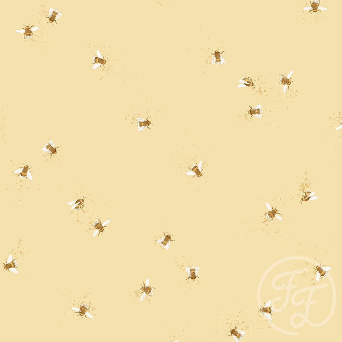 Bumblebee Yellow cotton jersey knit fabric Family Fabric