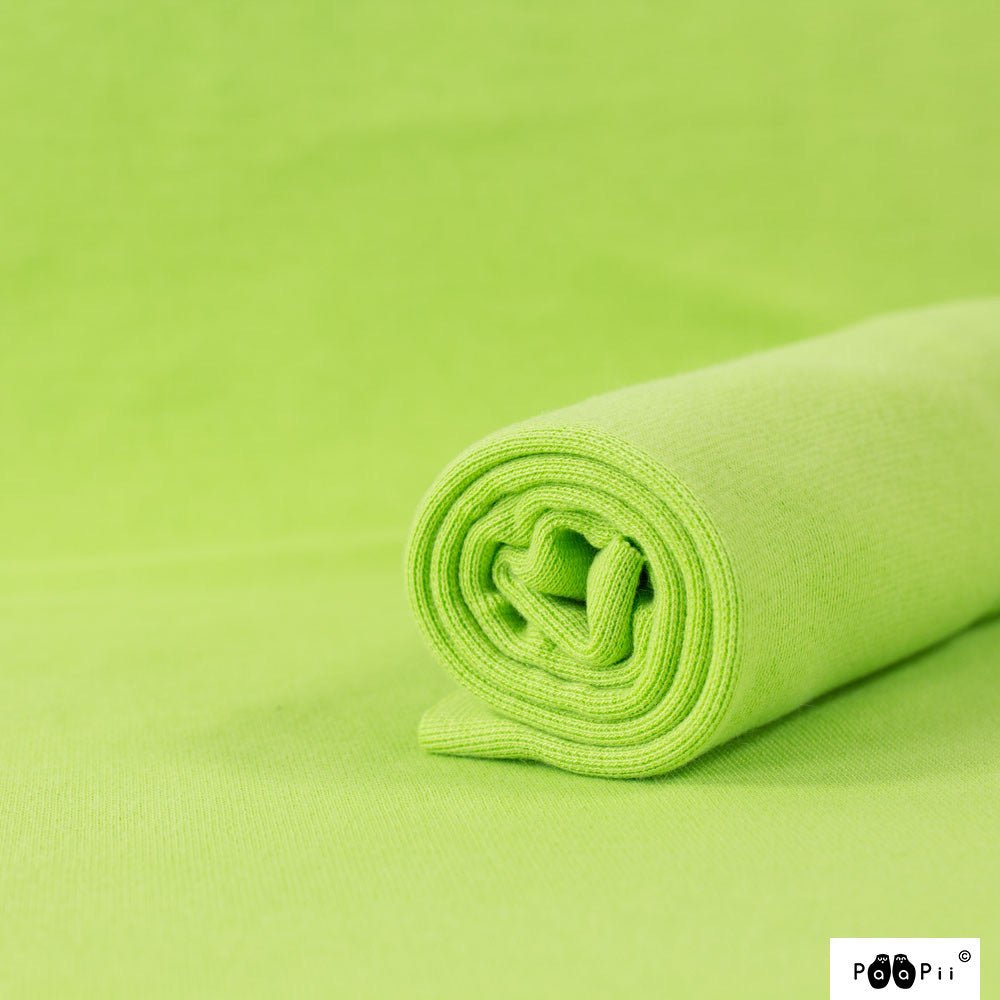 Apple green organic cotton ribbing;cuffing