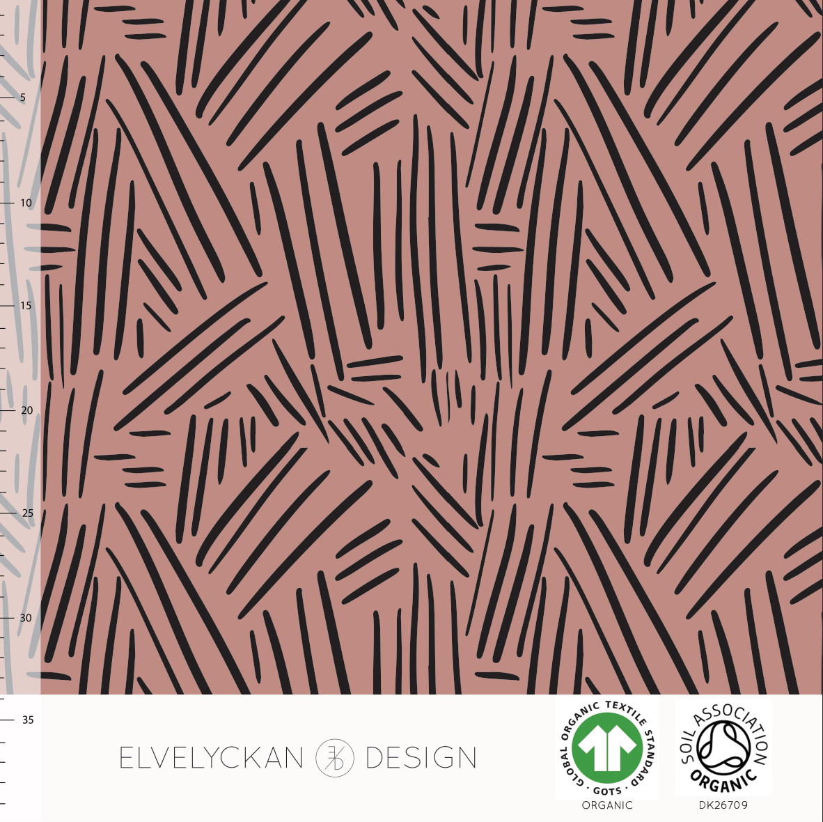 Spikes in blush pink organic cotton jersey knit fabric