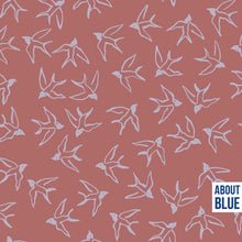 Let me be a wild bird crepe viscose about blue